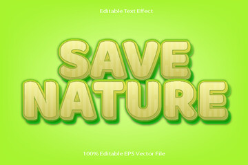 Save Nature Editable Text Effect 3d Emboss Cartoon Gradient Style