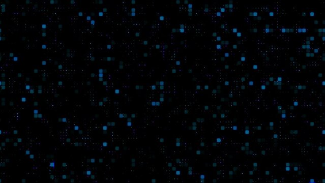 Digital Cyberspace with Particles and Digital Data Network Connections. High Speed Connection and Data Analysis Technology Digital Abstract Background Concept. Seamless Loop. 4K