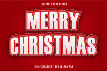 Merry Christmas Editable Text Effect 3D Gradient Style
