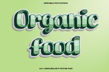 Organic Food Editable Text Effect 3D Emboss Gradient Style