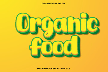 Obraz premium Organic Food Editable Text Effect 3D Emboss Gradient Style
