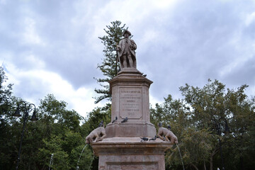 Statue of historical character in the center of the city of Queretaro. Sculpture Juan Antonio...