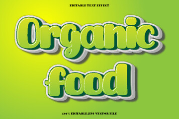 Organic Food Editable Text Effect 3D Emboss Gradient Style