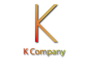 Initial K letter logo design.Gradient twisted ribbon line for logotype, title, header, company name.
Vector illustration 
