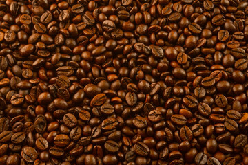 Freshly Roasted Coffee Beans Background Isolated