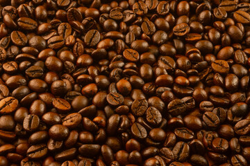 Freshly Roasted Coffee Beans Background Isolated