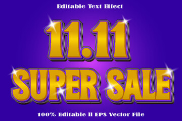 Naklejka na ściany i meble 11.11 Super Sale Editable Text Effect