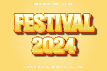 Naklejka na ściany i meble Festival 2024 Editable Text Effect