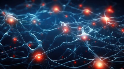 High-Res Neuron Cells with Glowing Neural Links