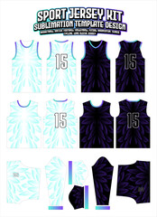 Gradient Leaves Sports Jersey Design Sportswear Layout Template