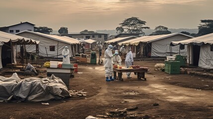 African Village Ebola Outbreak: Medical Teams Respond - obrazy, fototapety, plakaty