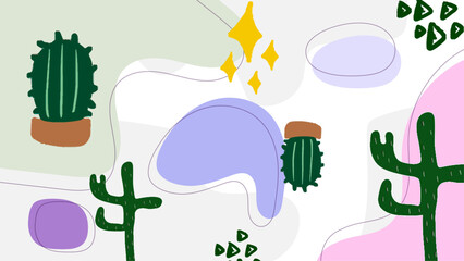 Minimalist abstract organic background colorful with element