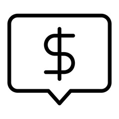 dollar line icon