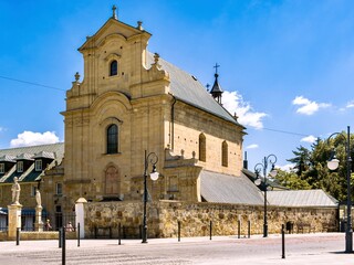 Church of the Exaltation of the Holy Cross in Krosno Poland - obrazy, fototapety, plakaty