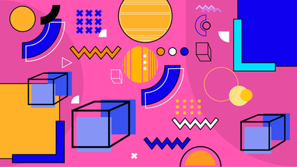 Modern memphis colorful colourful geometric background vector illustration