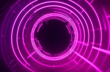 ink circular neon lights depicting motion and speed in plain black background from AI Generative