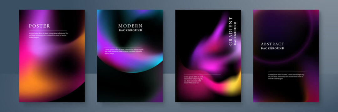 Abstract gradient vector colorful fluid effect poster template