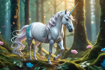 A unicorn walking in a forest
Generative AI