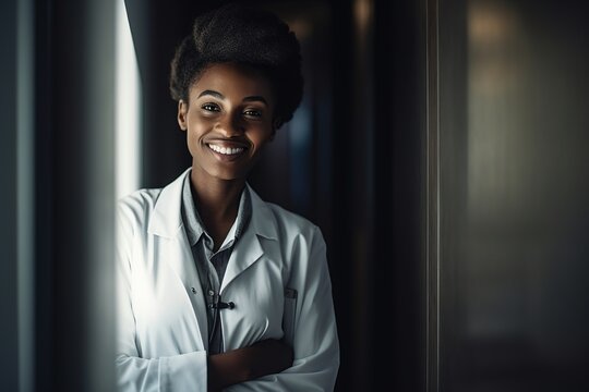 Smiling Black Woman In White Shirt