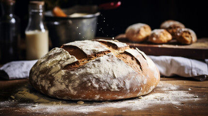 Fantastic Homemade Sourdough Bread Food Photography Recipe Idea - obrazy, fototapety, plakaty