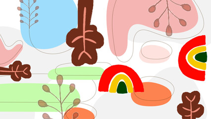 Abstract organic background vector flat design with colorful element