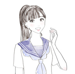 セーラー服を着た女子中学生・高校生