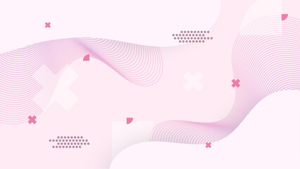 Pink flat abstract shapes geometric background. Applicable for presentation, covers, posters and banner