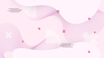 Pink vector abstract illustration background with geometric shapes inspired by memphis style