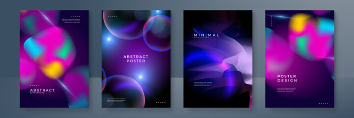 Abstract gradient vector colorful fluid effect poster template