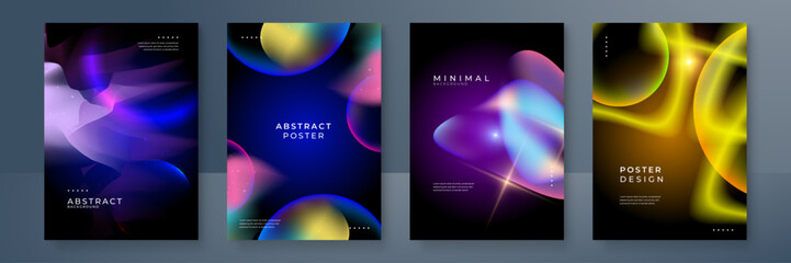 Colorful colourful modern abstract gradient poster - obrazy, fototapety, plakaty