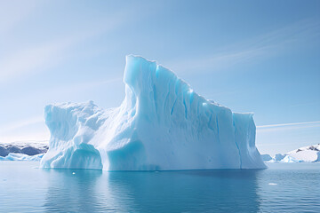 huge iceberg floating in the ocean in polar regions