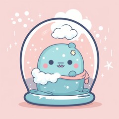 Kawaii Snowglobe Illustration