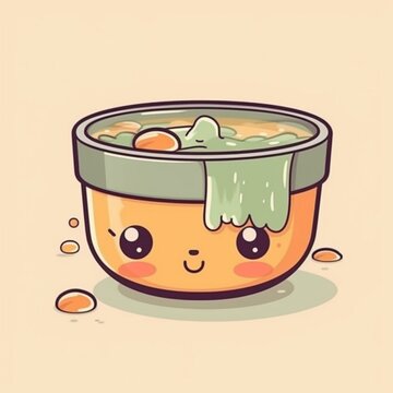 Kawaii Soup Illustration