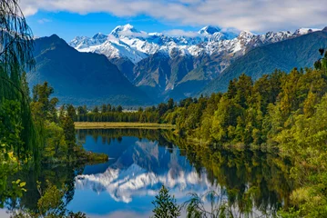 Crédence de cuisine en verre imprimé Aoraki/Mount Cook Lake Matheson in South Island, New Zealand