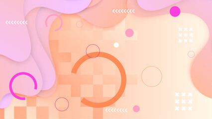 Pink and orange abstract minimalist geometric background vector with shapes
