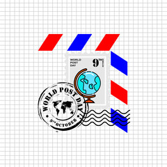 World Post Day, 9 October, Poster and banner vector