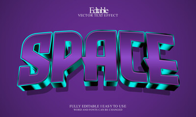 3d editable space text effect style