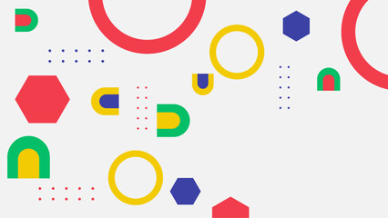 Colorful colourful minimalist abstract background with memphis style in geometric