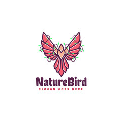 Vector Logo Illustration Nature Bird Simple Mascot Style