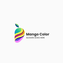 Vector Logo Illustration Mango Gradient Colorful Style