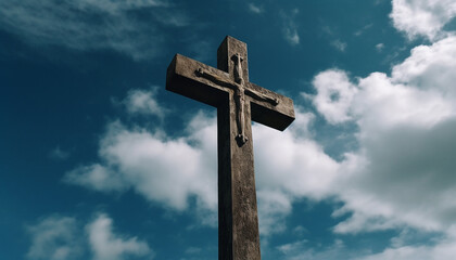 The cross, a symbol of sacrifice and forgiveness in Christianity generated by AI