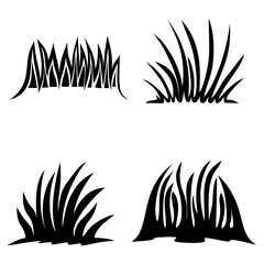 silhouette of set Grass