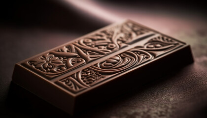 Fototapeta premium Indulgent chocolate gift, a sweet decoration for Christian spirituality generated by AI