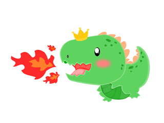 Cute dinosaur on white background
Vector illustration