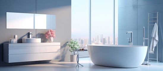 Modern bathroom interior in