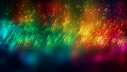 Abstract futuristic galaxy backdrop illuminated by multi colored lighting equipment generated by AI