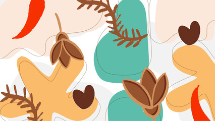 Vector abstract organic background colorful with elements