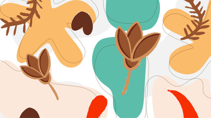 Minimalist abstract organic background colorful with element