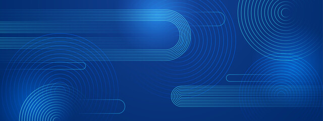 Blue abstract dynamic line stripe banner