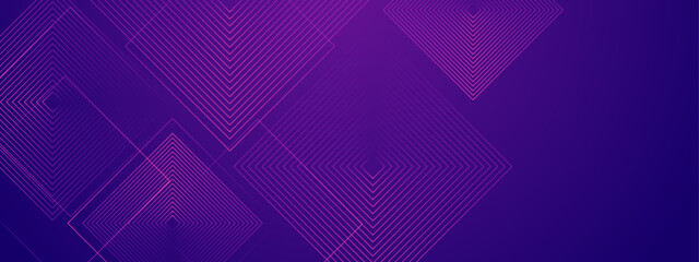 Purple violet abstract luxury lines shapes overlapping on dark banner vector illustration